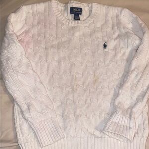Polo by Ralph Lauren White Cable Knit Sweater